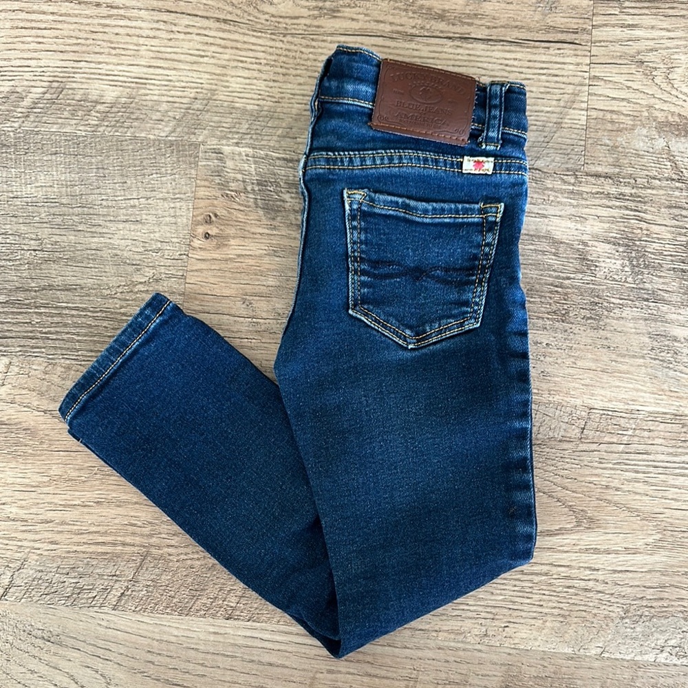 Lucky Brand Indigo Blue Jeans with Brown Patch